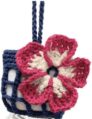 Navy Flower Net Bag — jahitan rajut handmade ElszCrochet