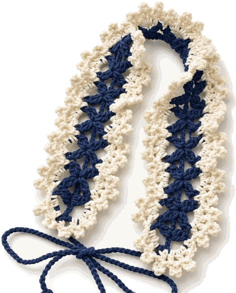 Navy Lace Headband — jahitan rajut handmade ElszCrochet