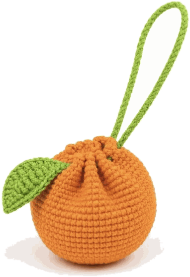 Orange Charm Pouch — jahitan rajut handmade ElszCrochet