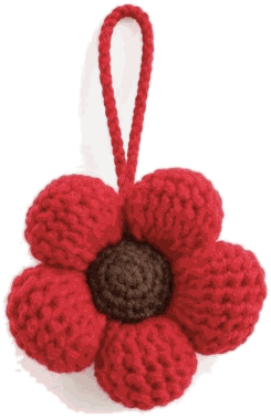 Red Flower Charm — jahitan rajut handmade ElszCrochet