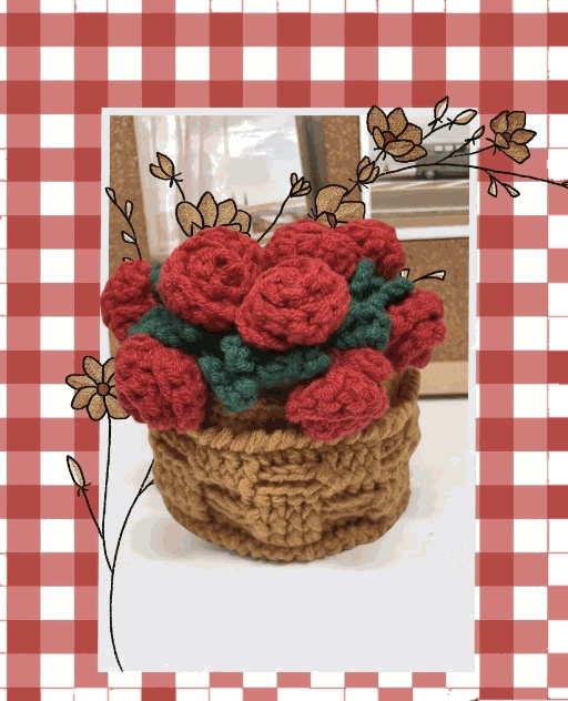 Rose Basket — jahitan rajut handmade ElszCrochet