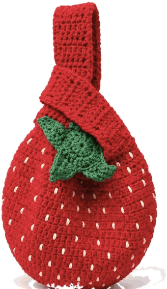 Strawberry Drawstring Pouch — jahitan rajut handmade ElszCrochet
