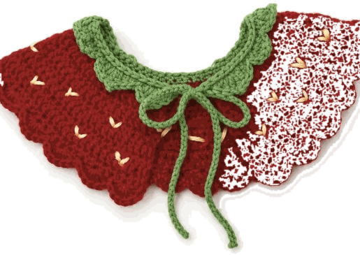 Strawberry Fake Collar — jahitan rajut handmade ElszCrochet