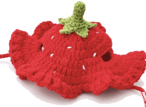 Strawberry Ruffle Hat — jahitan rajut handmade ElszCrochet