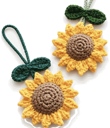 Sunflower Bag Charm — jahitan rajut handmade ElszCrochet
