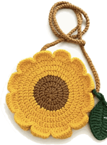 Sunflower Drawstring Pouch — jahitan rajut handmade ElszCrochet
