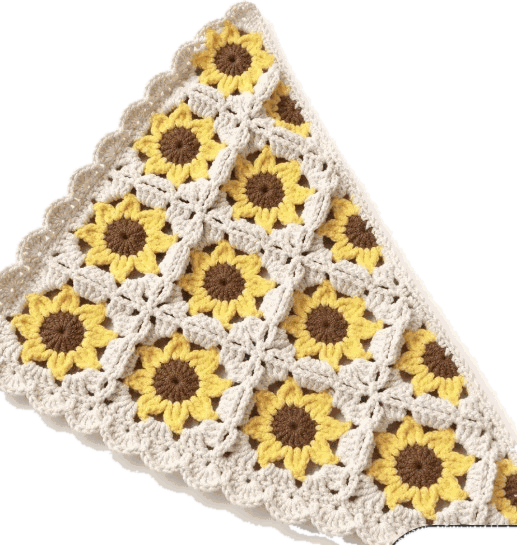 Granny Sunflower Kerchief — jahitan rajut handmade ElszCrochet