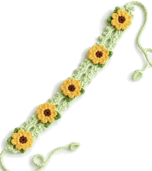 Sunflower Lace Headband — jahitan rajut handmade ElszCrochet
