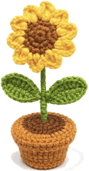 Sunflower Mini Pot — jahitan rajut handmade ElszCrochet