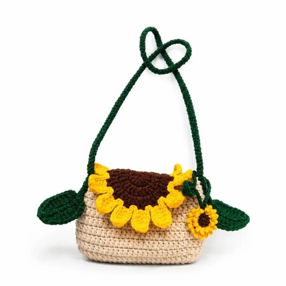 Sunflower Shoulder Bag — jahitan rajut handmade ElszCrochet